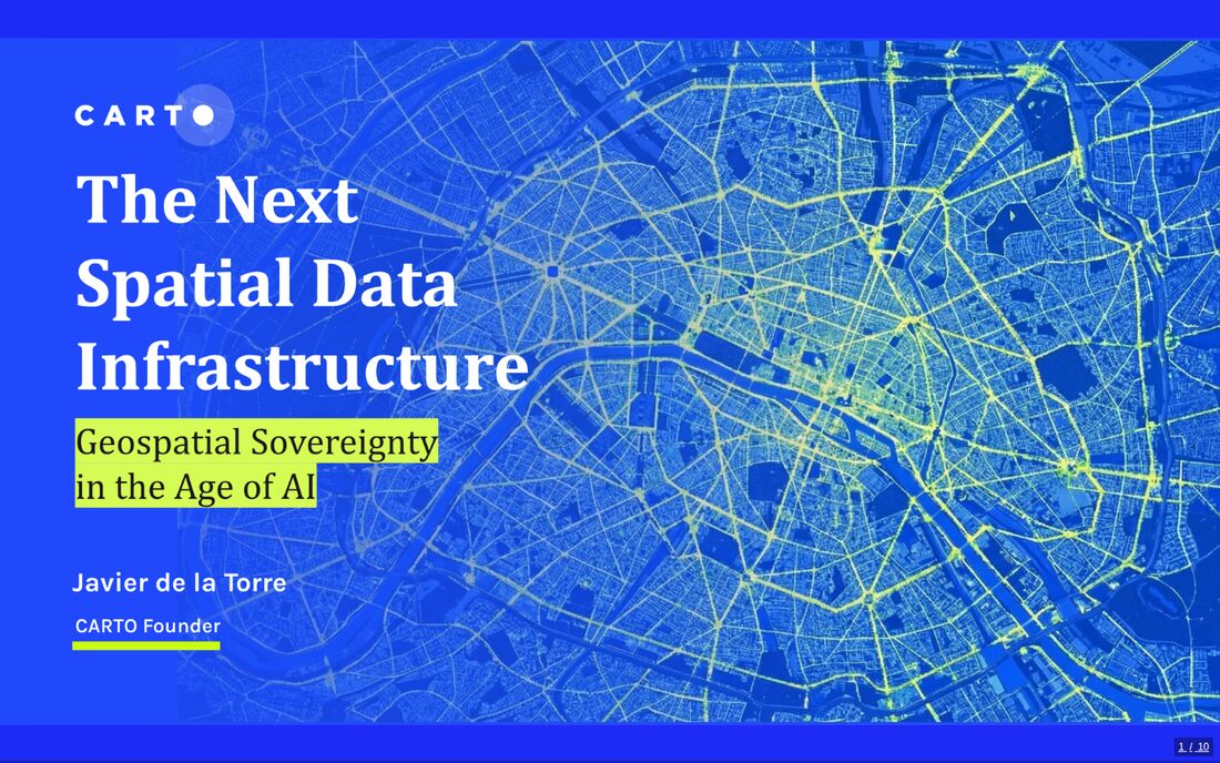 Opening slide of the talk, over a map of street density.